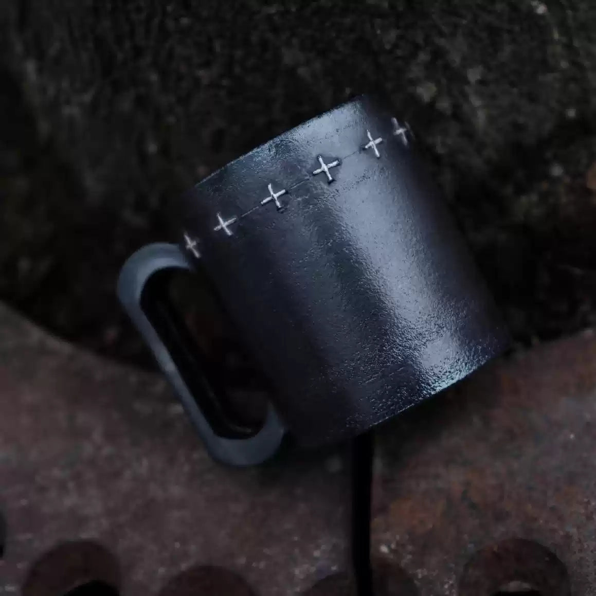 Stitched - Silver Cross Ceramic Mug