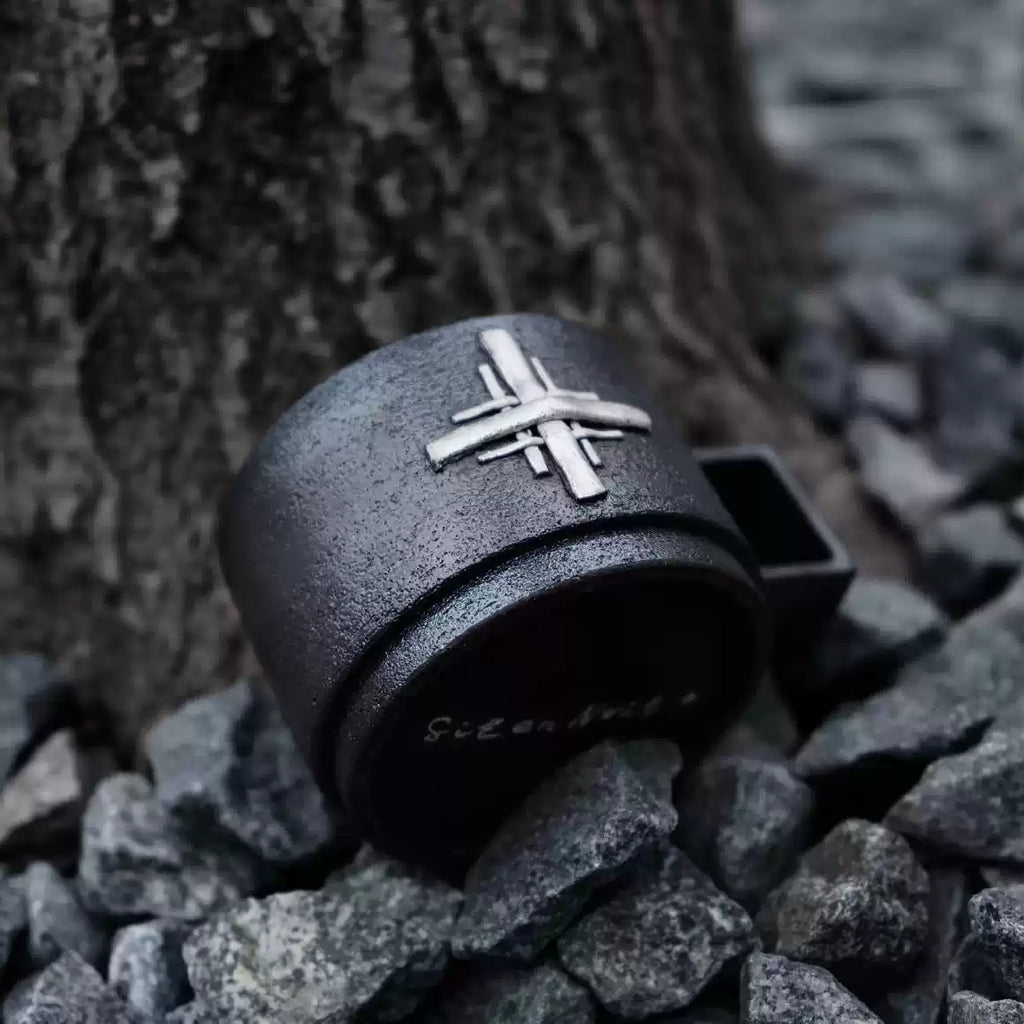 Layered Realm - Silver Cross Ceramic Mug