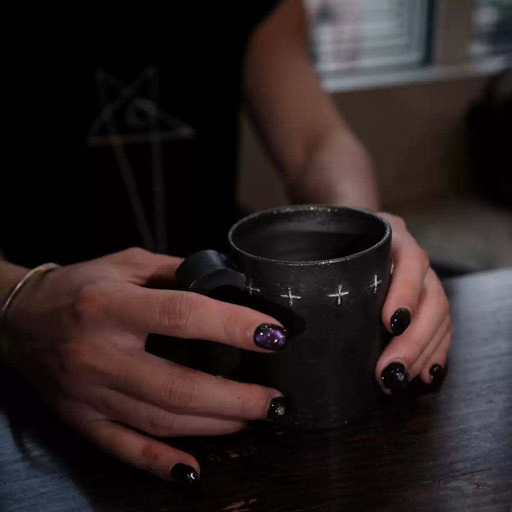 Stitched - Silver Cross Ceramic Mug