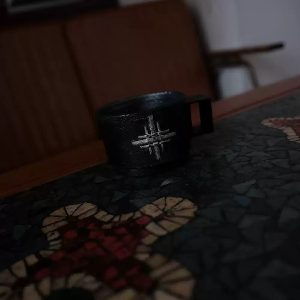 Layered Realm - Silver Cross Ceramic Mug